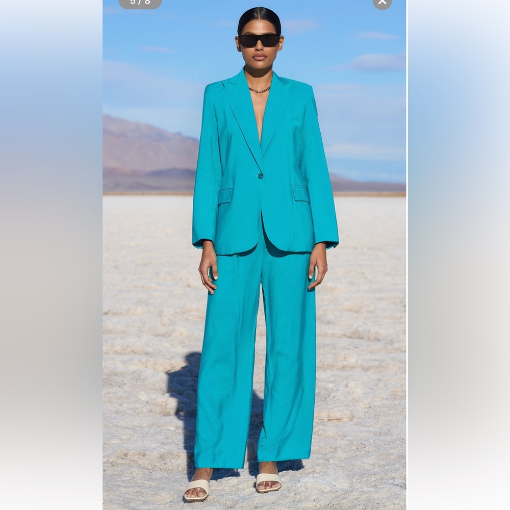GORGEOUS ba&sh Turquoise Suit Blazer Sz 4 / Pants Sz 6 — Worn once!